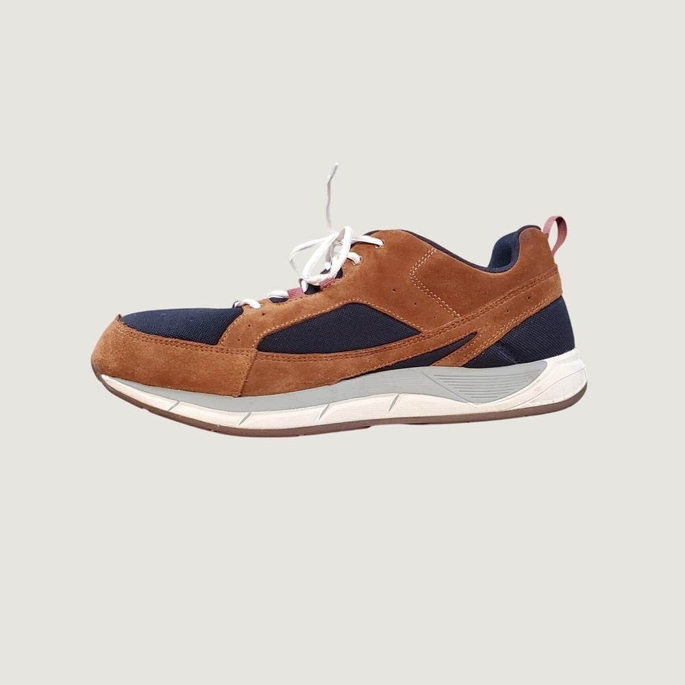 LL Bean Mens 13 Wide Brown Navy Suede Mesh Walking Shoes 505865 Sneaker - Picture 5 of 8